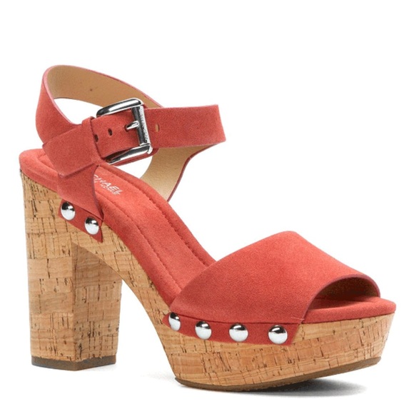 MICHARL KORS SHOES -  Hayden Female Platforms - 7/5 - coral color - Picture 1 of 8